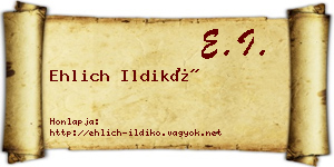 Ehlich Ildikó névjegykártya