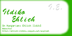 ildiko ehlich business card
